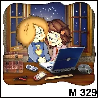 Магнит "Любовь - это..." (парочка с ноутбуком) 316509 — 1
