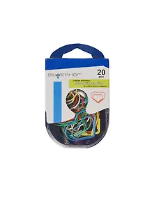 Скрепки фигурные 20шт "Сердце" метал. с пласт.покрытием, пласт.уп., подвес,Silwerhof