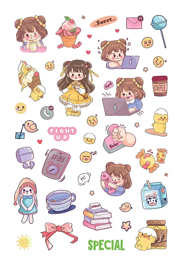 Книга Наклейки Kawaii Club (голубая обложка) () — 2