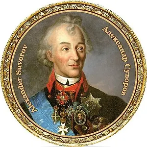 Сувенир, Магнит А.Суворов 6,4см, металл [46-9215]