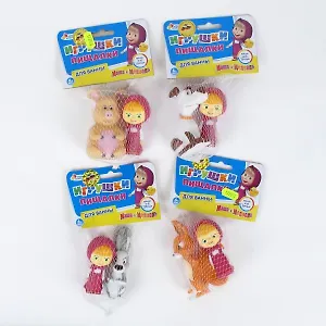 Набор для купания Маша и Медведь с животными (165R-166R-167R) (в ассорт.) (Играем вместе) (пищалка) (сетка)