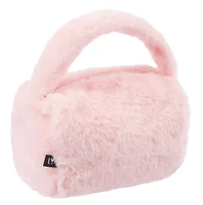 Косметичка плюшевая с объёмной ручкой (розовая) (20х14х13) (12-12610-202411-B5)