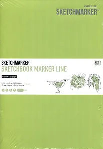 Скетчбук 17,6*25см 16л "SKETCHMARKER MARKER LINE", 160г/м2, мягк.обложка, цв.лайм