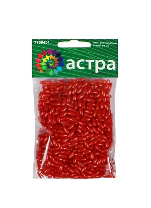 Бусины пластиковые (G51) (7708436) (3х6мм) (25гр.) (красные) (упаковка) 2483386