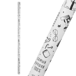 Бумага упаковочная 70*100см "Черно-белая" глянц., муж., инд.уп.