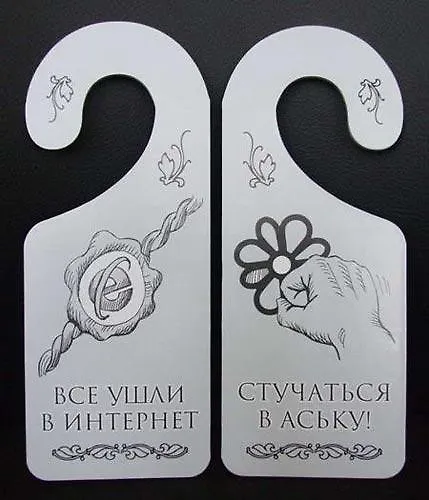Табличка на дверь (Т-002) (Все ушли в интернет - стучаться в аську) 2238183 — 1