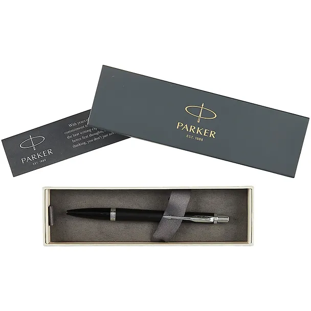 Ручка подарочная шариковая синяя, Urban Muted Black CT, Parker 250202 — 2