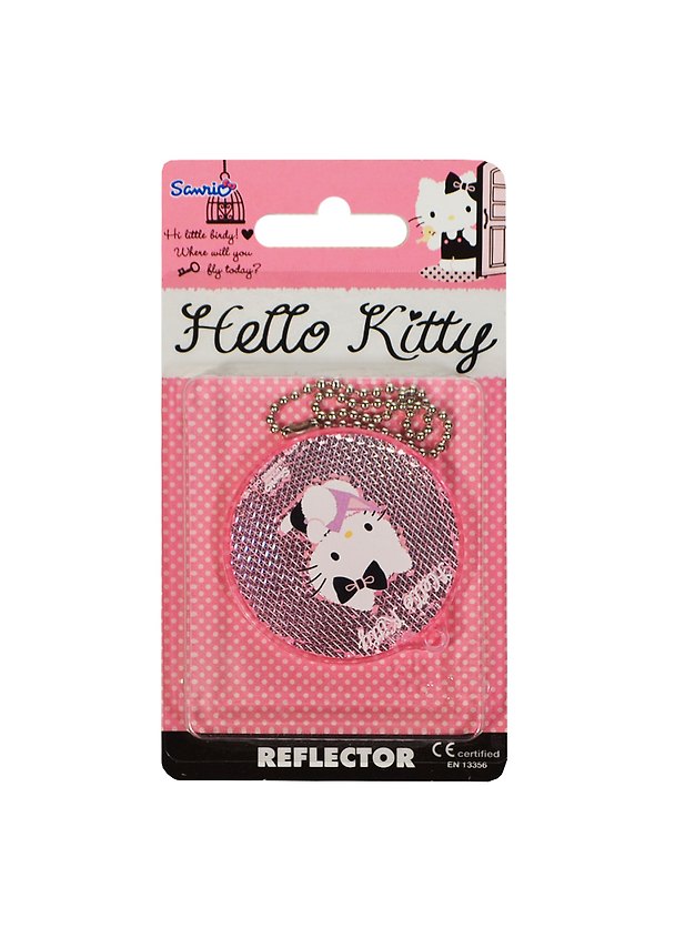 Световозвращающая подвеска Coreflect Hello Kitty круг розовый (с книжкой) (51200) 2426436 — 1