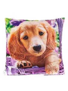 Игрушка мягкая Спаниель в фиолетовой корзинке