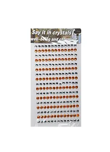 Стразы отдельные круглые крупные Say it in crystals (1461-3/8) (бел. и оранж.)