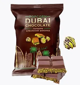 Попкорн карамельный со вкусом фисташки «Дубайский шоколад», 65г