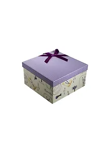 Коробка подарочная "Lavender" 18*18*11 квадратная, декор.бант, картон, Вейксинг