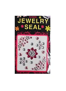Стразы отдельные на пленке Jewelry Seal (1461-2/32) (красно-бел. и роз. цветы)