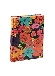 Ежедневник недат. А5 112л "Цветочные мотивы" 7БЦ, поролон, мат.ламинация, выб.лак, блестки, ляссе, Listoff