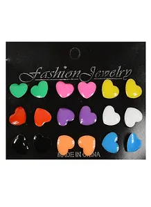 Бижутерия в наборе парами, 9 пар, Сердца (11-04827-J7)
