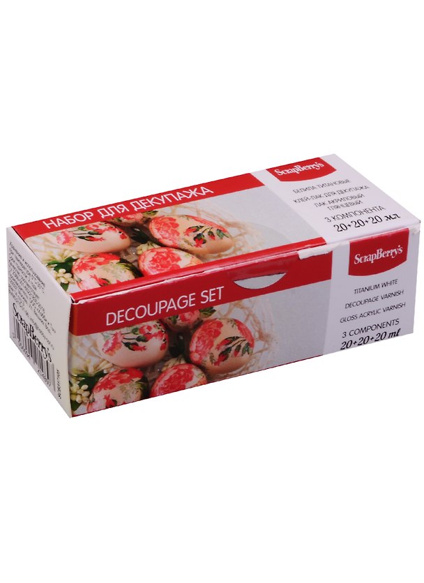 Набор для декупажа DECOUPAGE SET (SCB317105) (3 комп.х20мл) (белила титан.+клей-лак+глянц.лак) (к 2595931 — 1