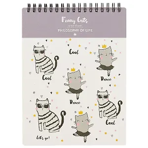Блокнот «Funny cats», клетка, 80 листов, А5