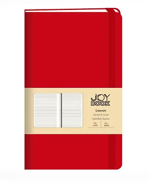 Записная книжка А6- 96л лин. "JOY BOOK. Очень красный" 7БЦ, иск.кожа, тонир.форзац, тонир.блок, скругл.углы, сшит.блок, ляссе, резинка, карман на задн.форзаце 3042801