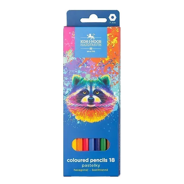 Карандаши цветные 18 цветов "Racoon", Koh-i-Noor 3114512 — 1