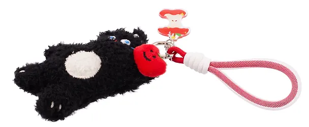 Брелок обвес на сумку Котик с яблоком (текстиль) (12см) (12-202510-HANG_188) 3141374 — 2
