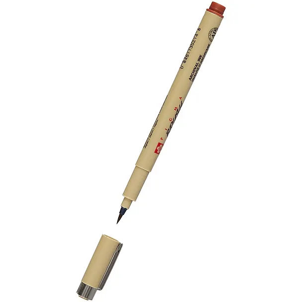 Ручка-кисточка капиллярная Pigma Brush Коричневый, Sakura 249894 — 2