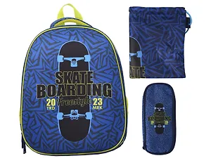 Ранец "Skate" 2отд., 39*30*18см, 2 кармана, анатомическая спинка, пенал, мешок для обуви