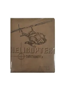 Дневник шк. "Хаки (Вертолет)" 7БЦ, искусств.кожа, тиснение блинт, универс.шпаргалка, Феникс