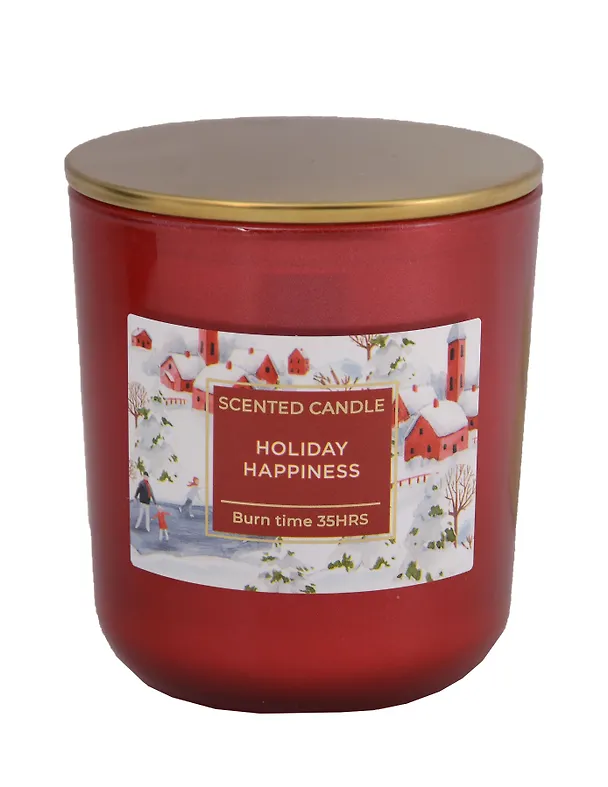 Ароматизированная свеча в стакане Праздничное счастье с крышкой  (Holiday Happiness with lid) (150г) 3131407 — 2