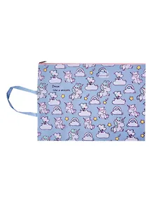 Папка для тетрадей А4 "Unicorn" молния, ручка, ткань, ассорти