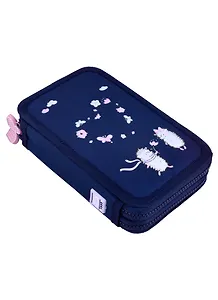 Пенал школьный 2отд. "ЕЖИКИ.РОМАНТИКА" 20*13, ткань