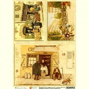 Декупажная карта Городские улочки (А4)