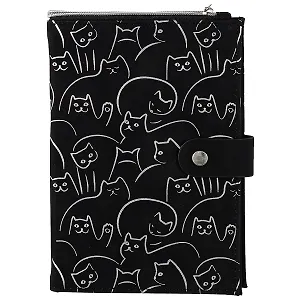 Ежедневник-органайзер недат. А6+ 80л 124*174 "Велюр" черный, мягкий переплет, на кнопке, карманы, офсет, ляссе