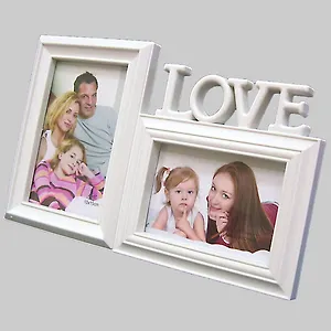 Фоторамка на 2 фото LOVE белый пластик (29х19) (671427)