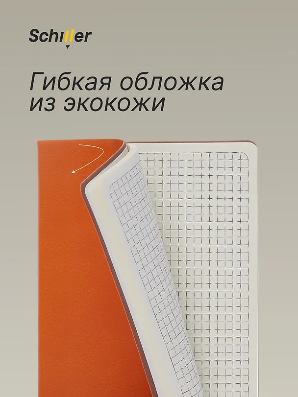 Книга для записей А5, 100 листов в клетку, оранжевая, Schiller 3031820 — 7