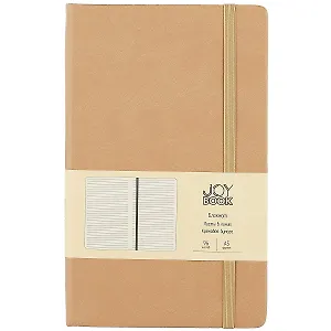 Книга для записей А5 96л лин. "Joy Book. Печенье с корицей" иск.кожа, тв.переплет, ляссе, резинка, инд.уп.