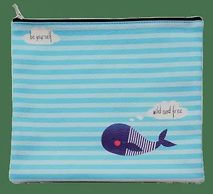 Папка для тетрадей (258х220мм) Be Smart Sea кит, искусственная кожа, на молнии