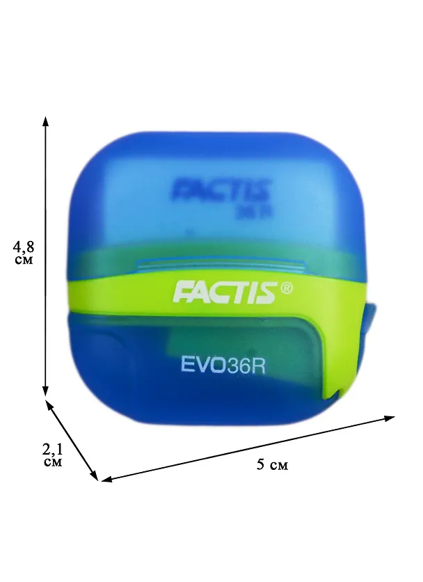 Точилка «EVO», пластик, Factis, с ластиком, в ассортименте 253773 — 3