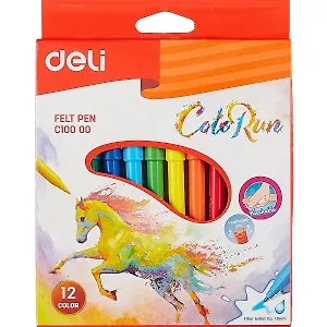 Фломастеры Deli, Color Run, 12 цветов