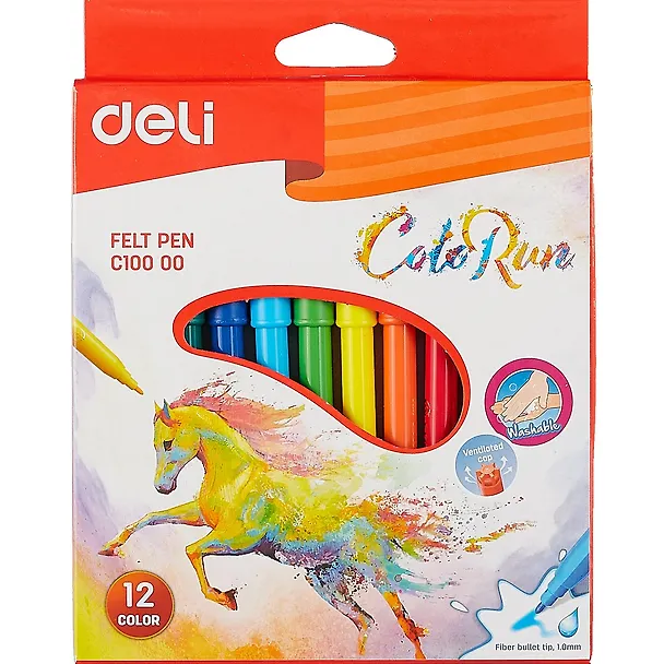 Фломастеры Deli, Color Run, 12 цветов 258908 — 1