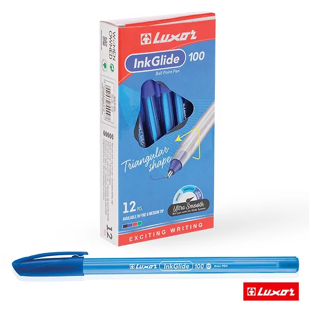 Шариковая ручка синяя 0,7 мм, InkGlide 100 Icy, Luxor 261644 — 7
