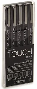 Ручки капиллярные TOUCH Liner, черный, 5 штук (0.05/0.1/0.3/0.5/0.8)