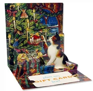 3D открытка Новогодняя шалость (Christmas Mischief) (квадрат) (255)