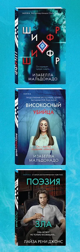 Книга Горячий след. Комплект из 3-х книг (Шифр, Високосный убийца, Поэзия зла) (Лиза Рене Джонс, Изабелла Мальдонадо) — 3