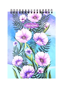 Скетчбук А4 60л "Весеннее настроение" белый офсет, 100г/м2, тв.обложка, евроспираль