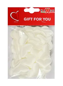 Сердечки белые средние, 3,2см, 50шт в блистере