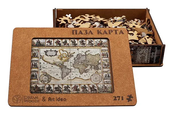 Пазл "Фигурный Историческая карта мира", 271 деталь 3028768 — 3