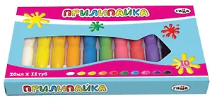 Краски по стеклу 11цв 20мл, "Прилипайка" 200мл, к/к., Гамма