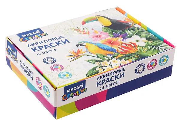 Акриловые краски, 12 цветов, баночка 20 мл 2796471 — 2