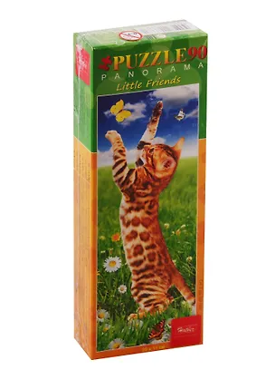 Пазл HATBER 90 элементов 290х110мм Панорама-Котенок с бабочкой 2793301