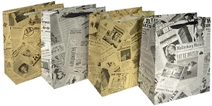Пакет подарочный бумажный "Газетный микс", А4